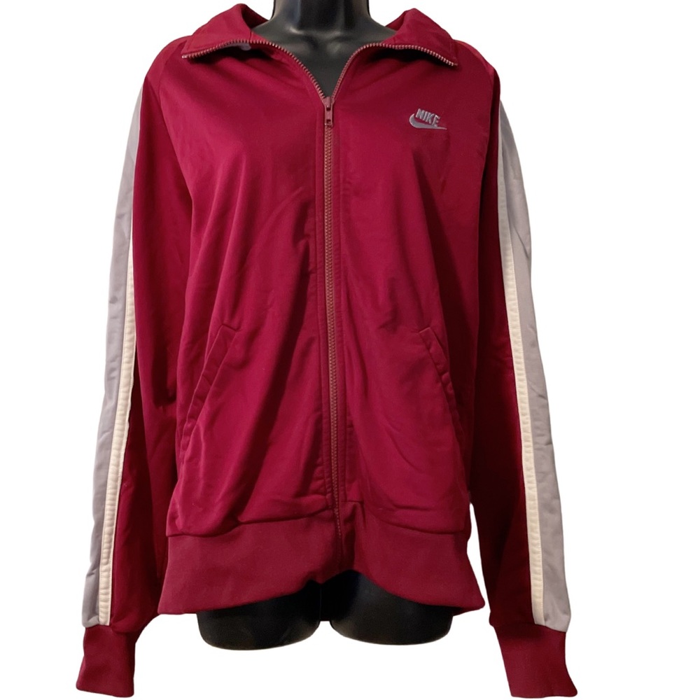 VTG 80’s Nike Track Jacket | Burgundy/Gray/White | L